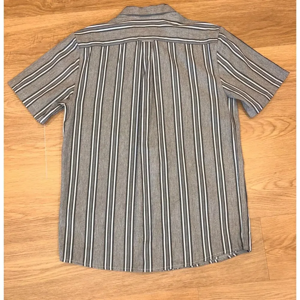 Volcom blue striped mens button up top size large